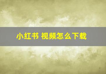 小红书 视频怎么下载